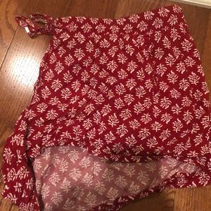Red flowy shorts